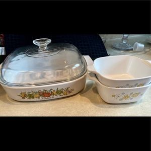Large CORNING WARE Casserole Dish INCLUDES 2 Smaller CORNING WARE pieces